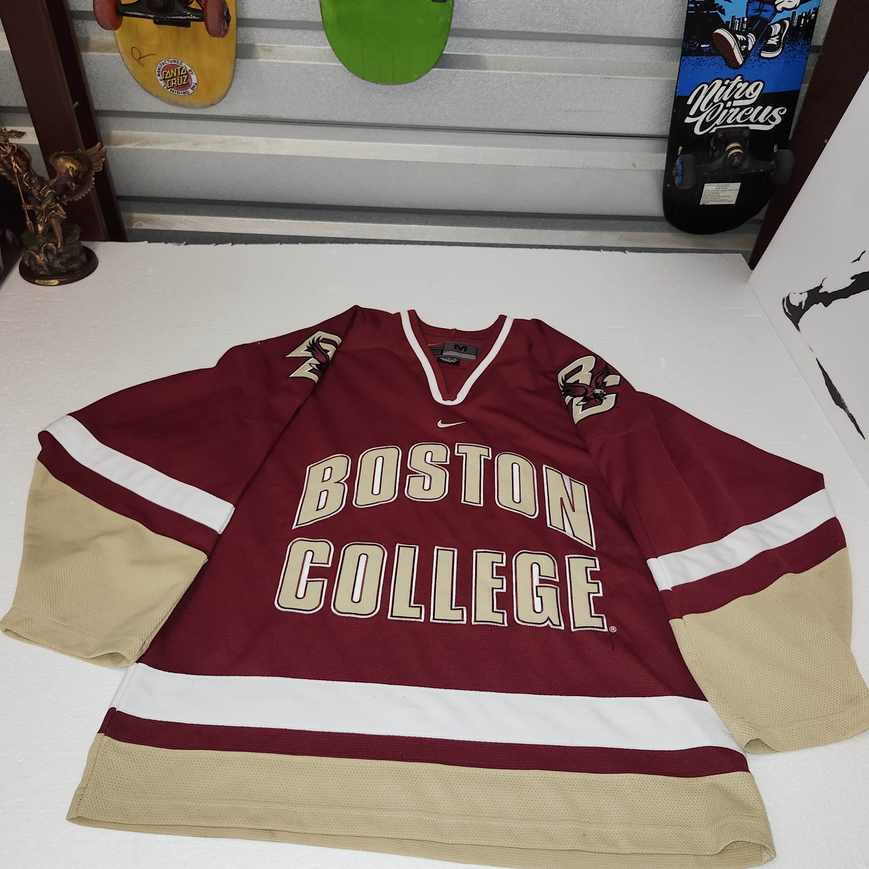 Nike Maroon And Gold Boston College Hockey Jersey